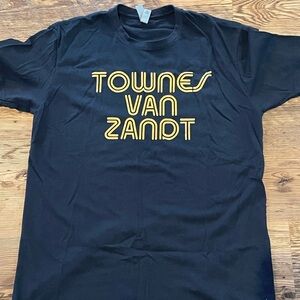 Townes Van Zandt vintage style polyblend heathered black t-shirt medium
